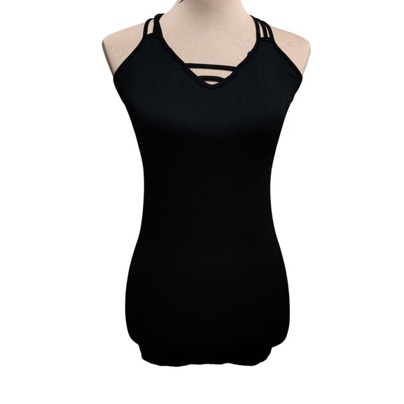 Love Charm one size junior womens tank top black seamless strappy layering basic - Picture 1 of 6